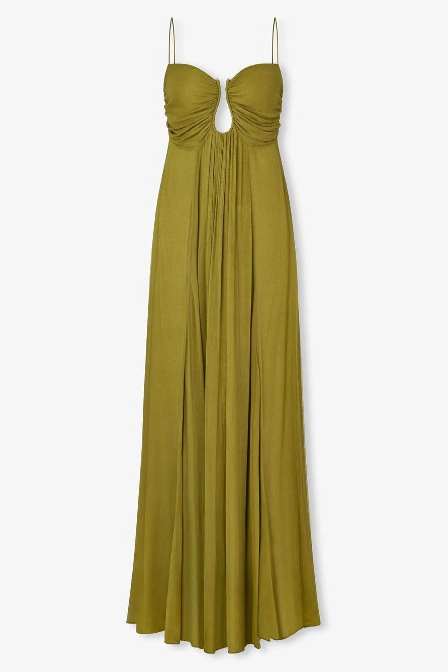 Vestito Maxi Flou Olive Morea