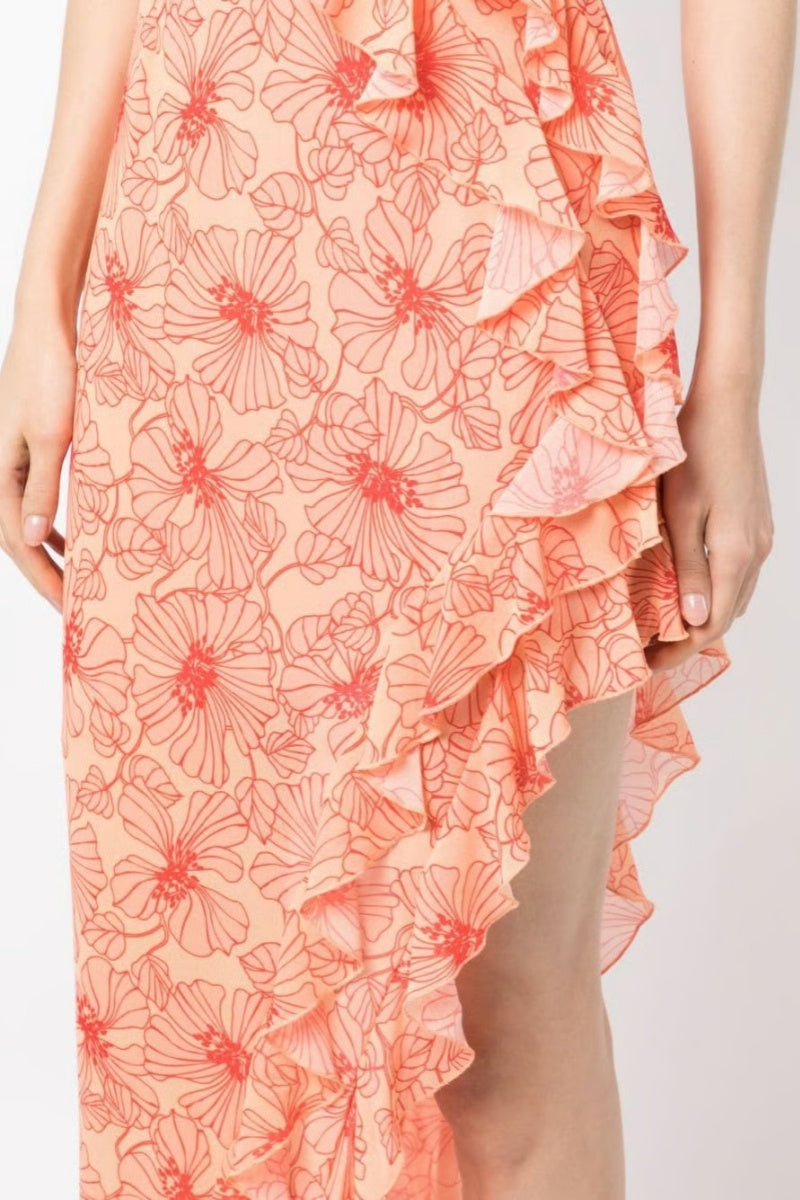 Vestito Midi Tranquillo con Volants