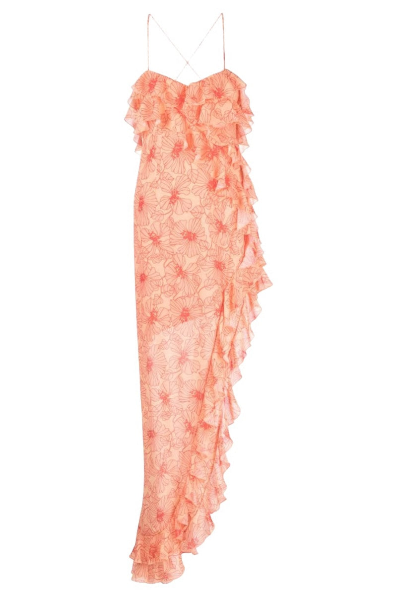 Vestito Midi Tranquillo con Volants