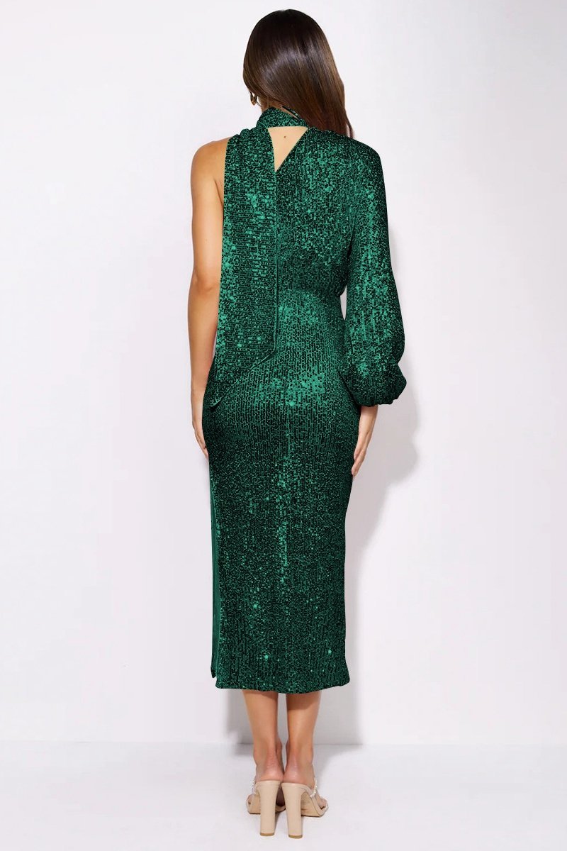 Vestito Midi Asimmetrico con cinturino a spalla scoperta Judith Sequins