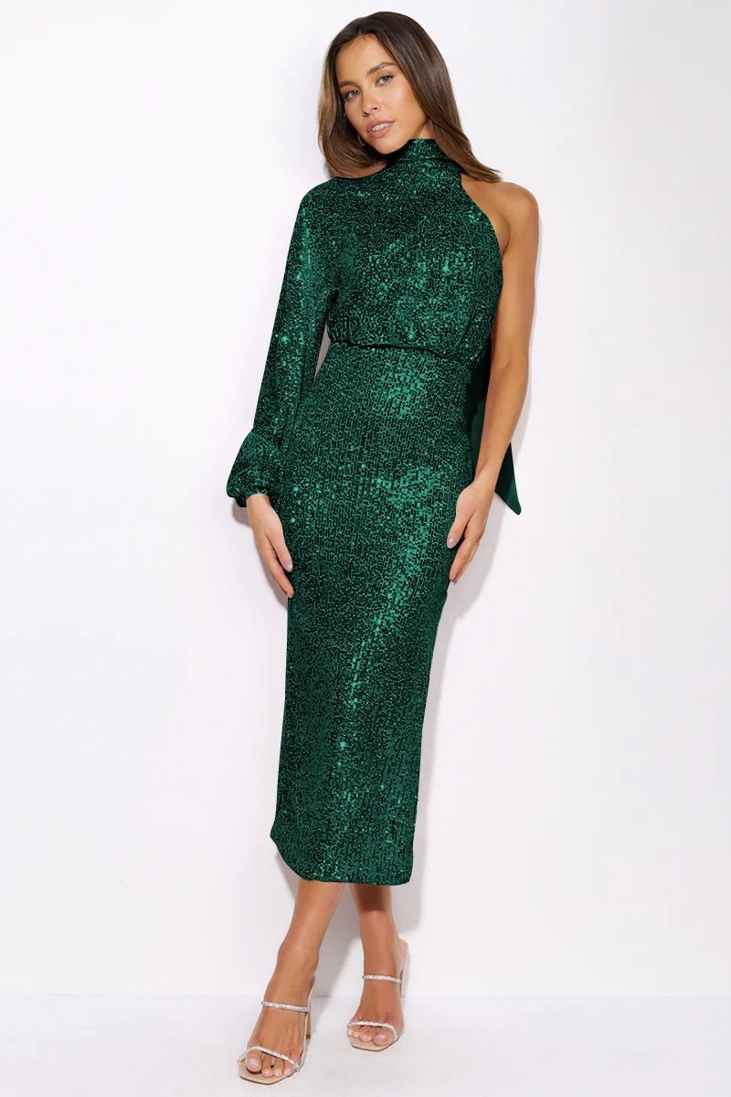 Vestito Midi Asimmetrico con cinturino a spalla scoperta Judith Sequins