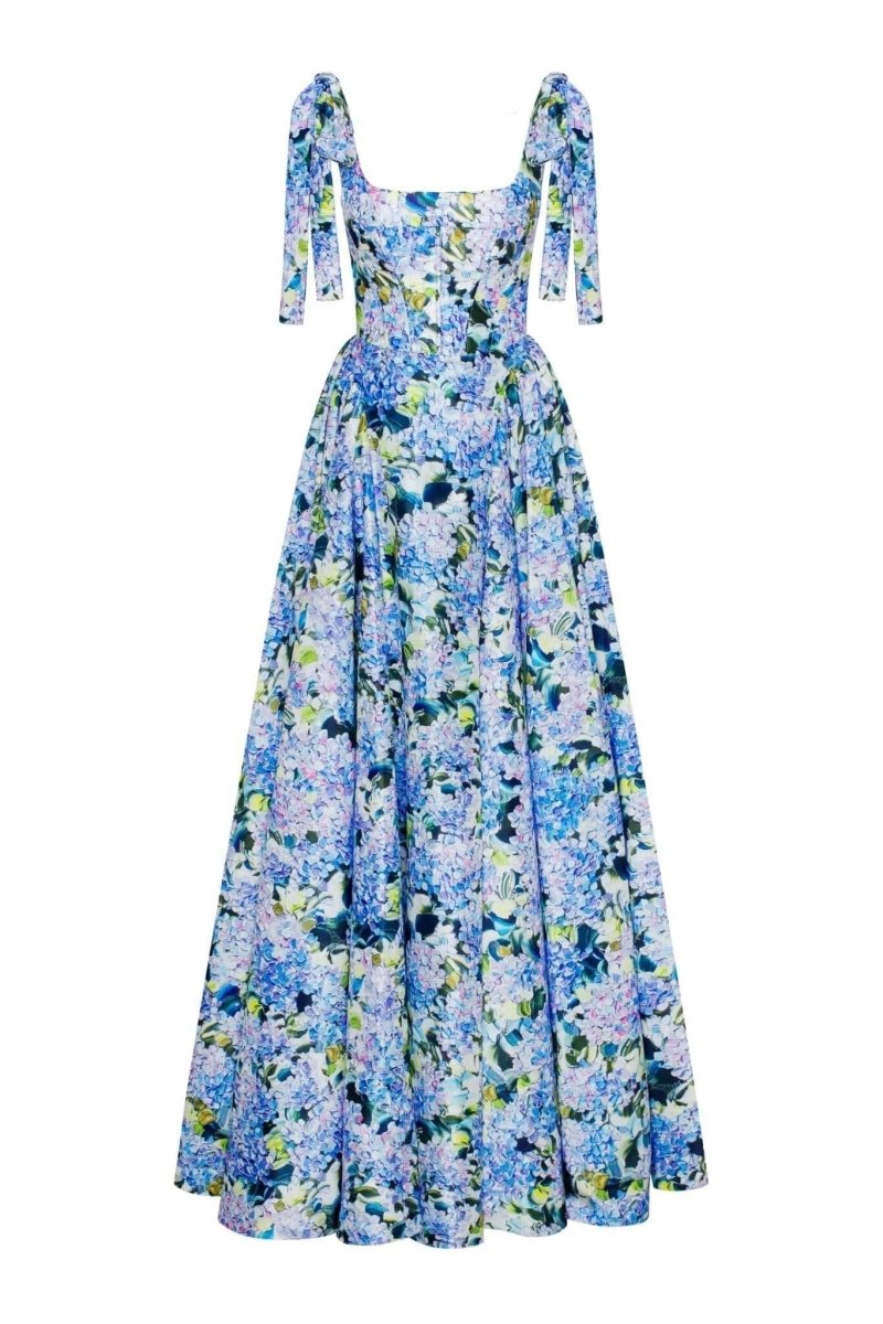 Vestito Maxi Stampato con Spalline Kacey Hydrangea