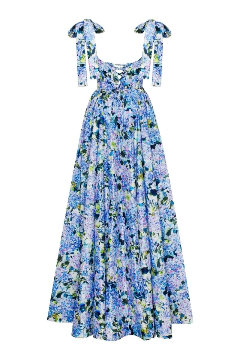 Vestito Maxi Stampato con Spalline Kacey Hydrangea