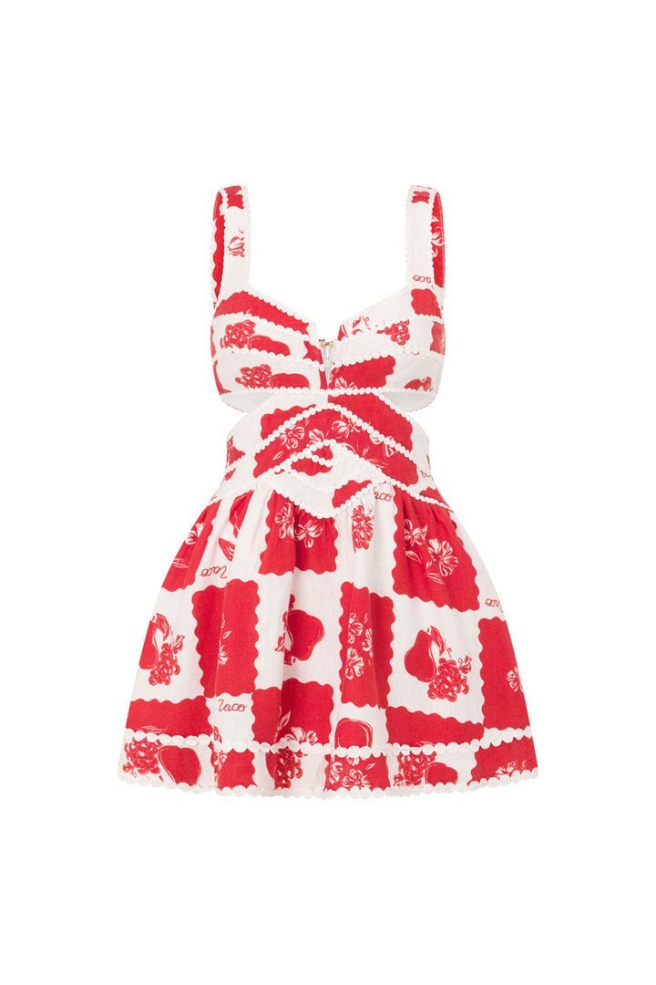 Vestito Mini Stampato Leila con Tagli