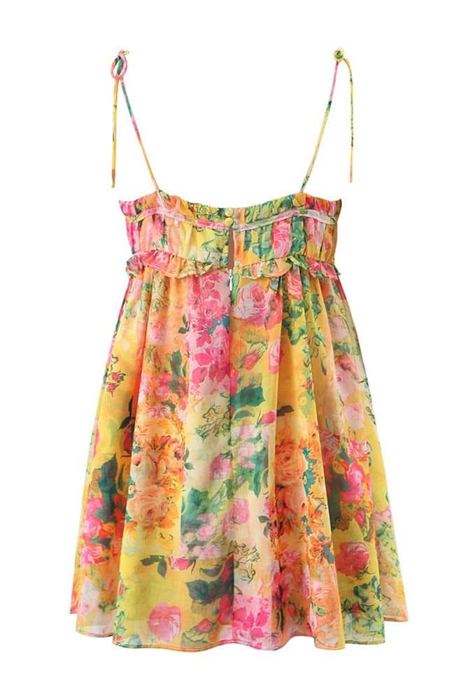 Vestito Mini in Chiffon con Stampa Floreale Mona