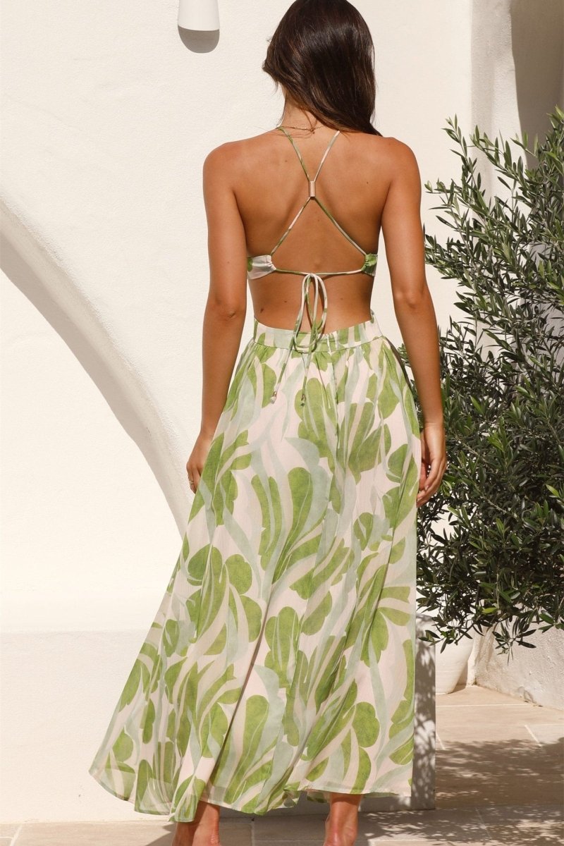 Vestito midi con stampa floreale Olivia e scolli cut-out