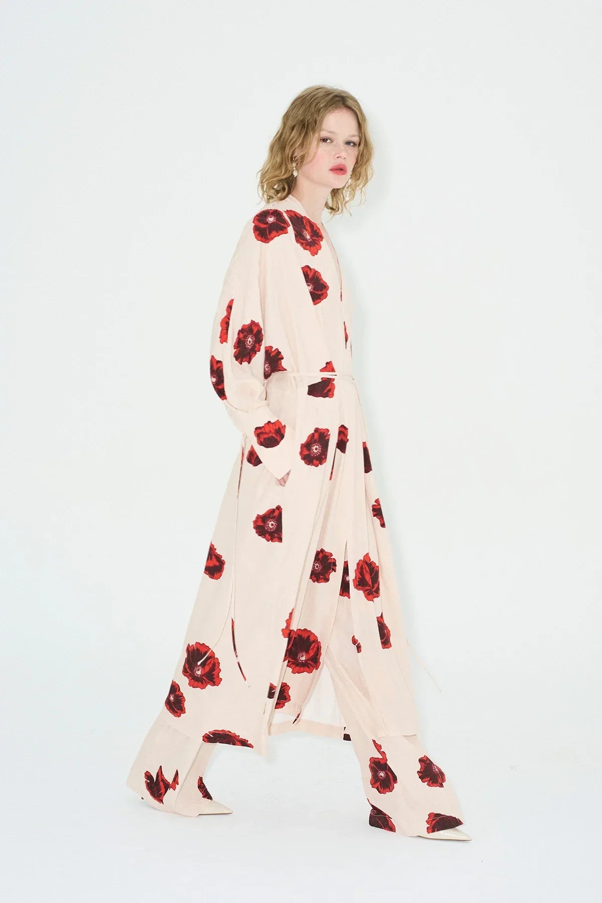 Vestito Kimono con stampa Sahara - Coquelicot