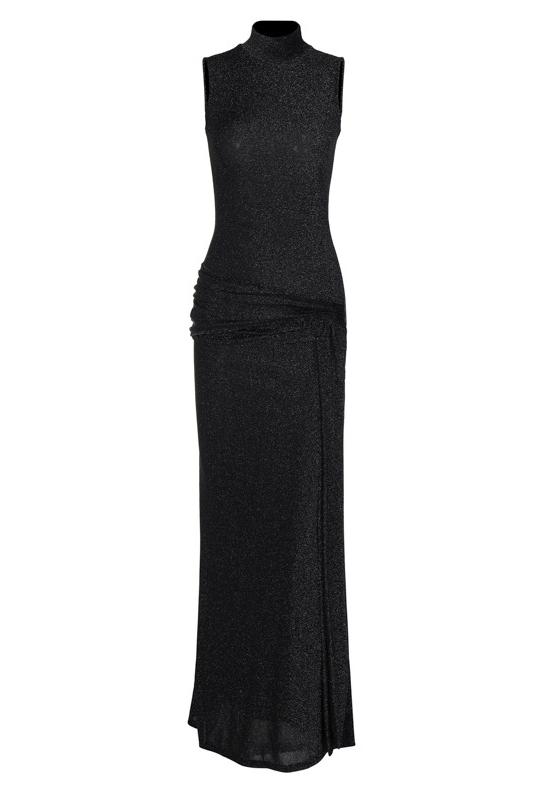 Vestito Maxi in Maglia con Bretelle Metallici Shonna