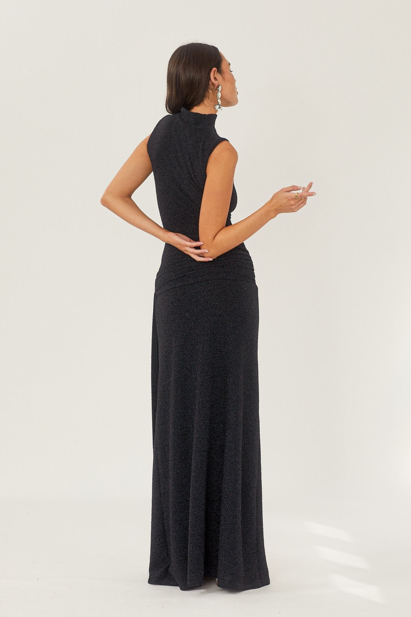 Vestito Maxi in Maglia con Bretelle Metallici Shonna