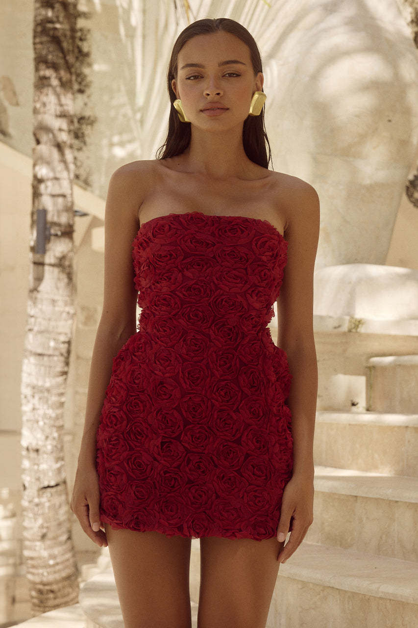 Abito Midi Blossom Flame