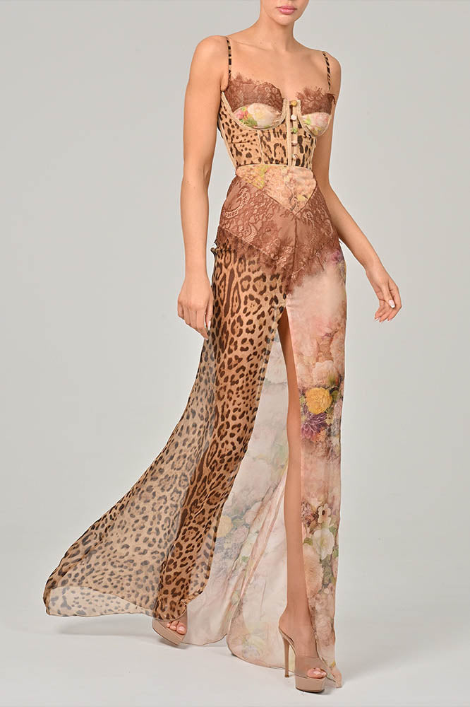 Sussurri della Natura – Maxidress con cintura in vita