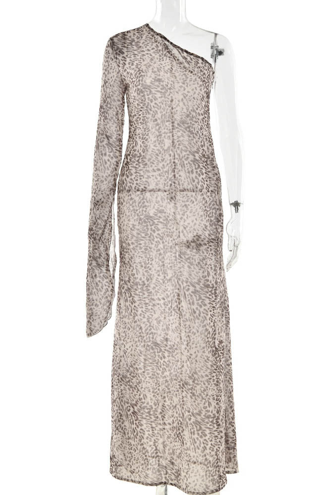Vestito Leopard Mirage a Spalla Scorrevole