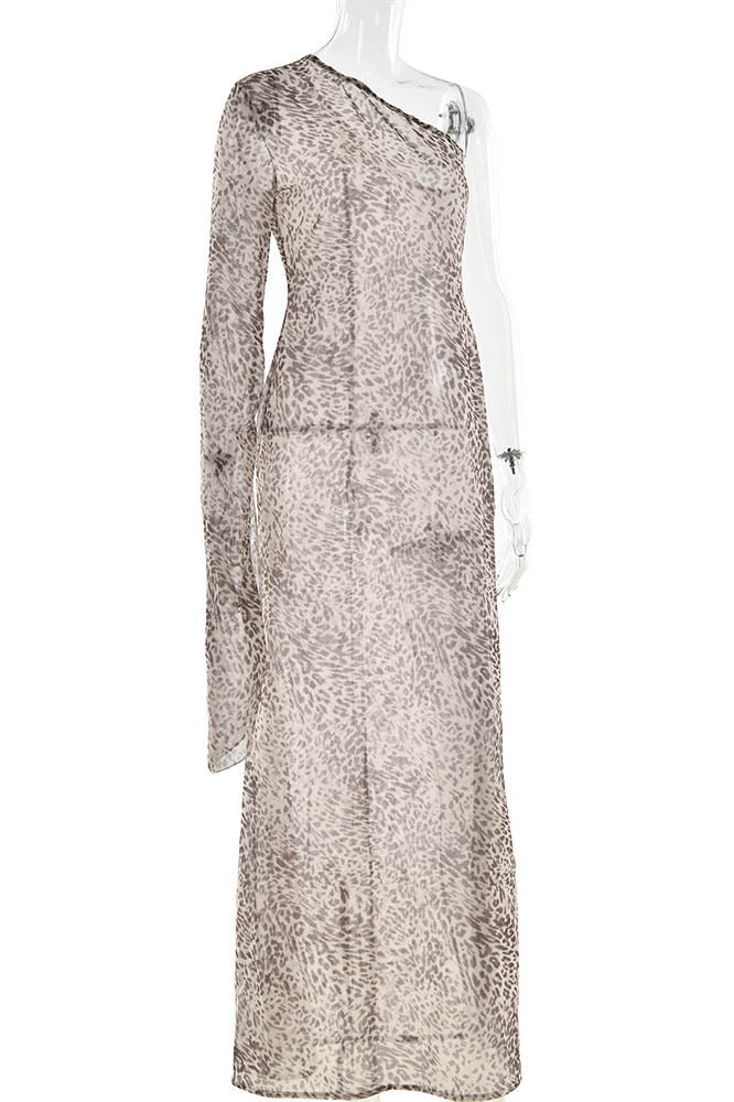 Vestito Leopard Mirage a Spalla Scorrevole