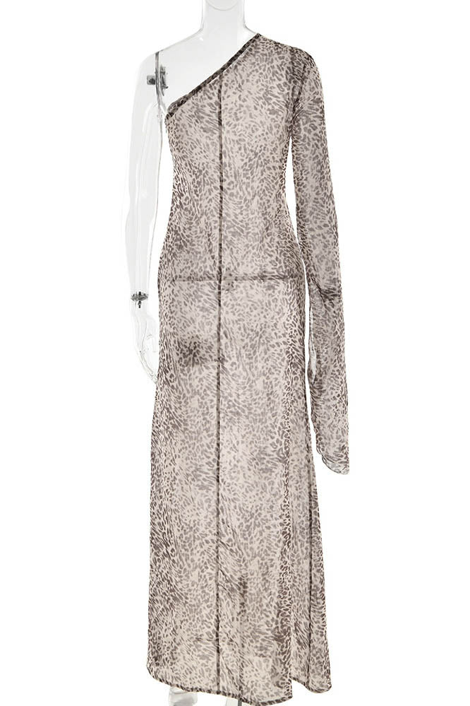 Vestito Leopard Mirage a Spalla Scorrevole