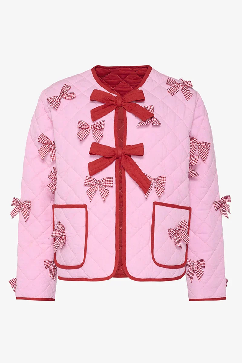 Cappotto senza maniche casual color solido con fiocco in tasca e collo a O