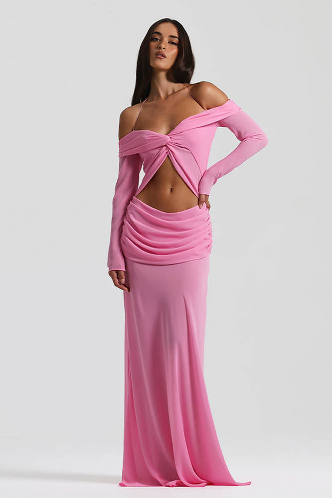 Vestito con scollo a spalle scoperte di grazia al chiaro di luna