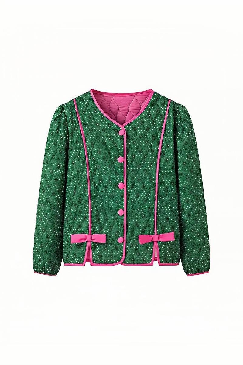 Giacca trapuntata verde