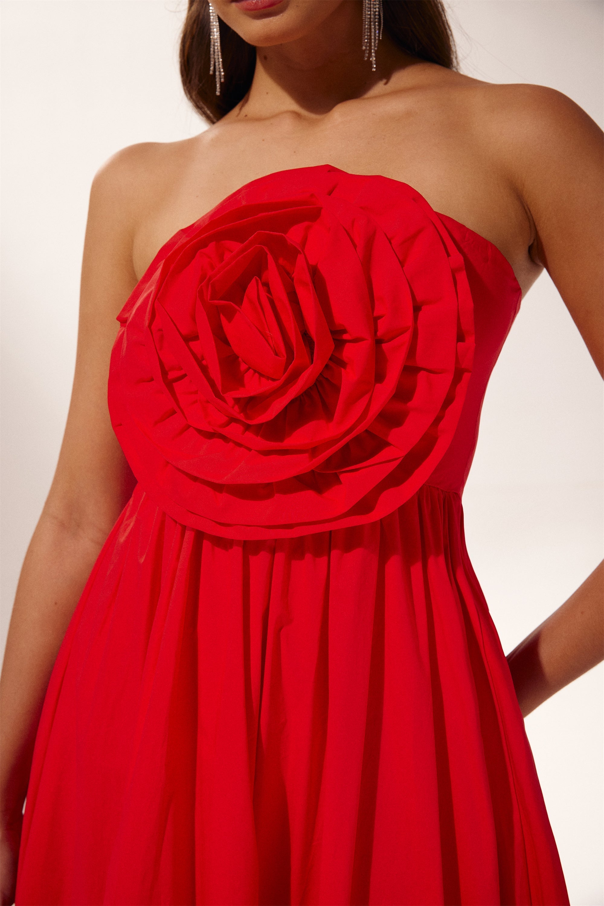 Vestito lungo maxi senza spalline Frederica Flower