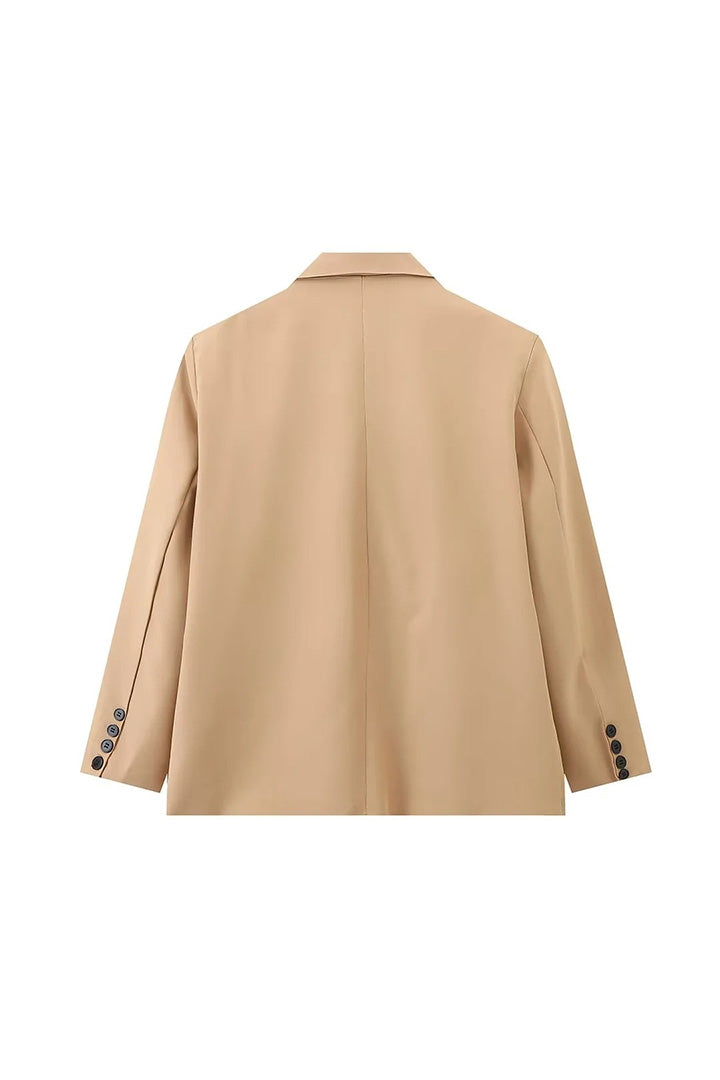 Blazer Oversized con Spacco Laterale Blu Acciaio