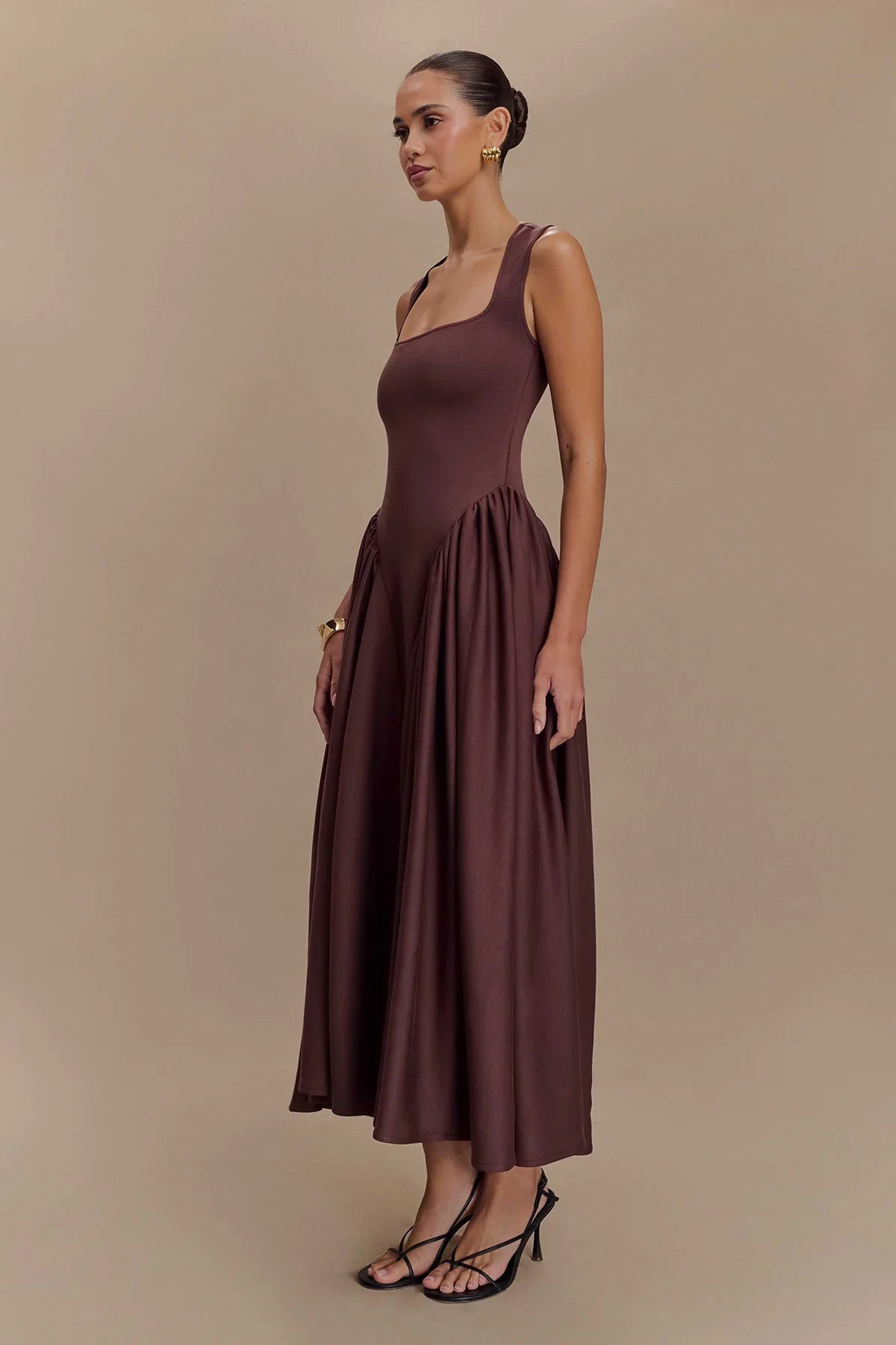 Vestito Midi SHARON - Marrone Cacao