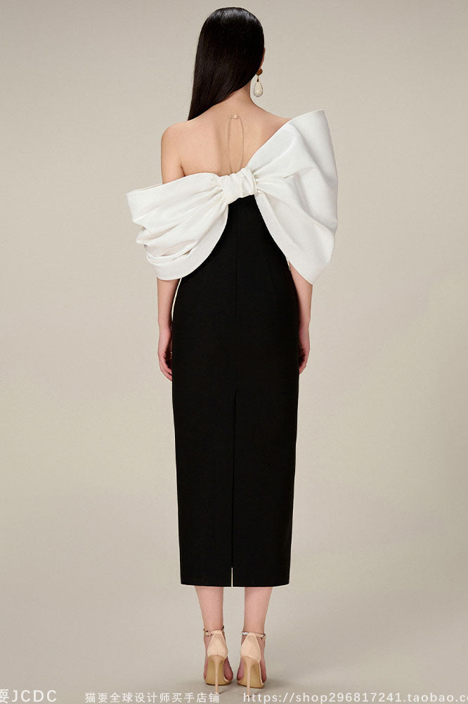 Vestito Hepburn con fiocco oversize