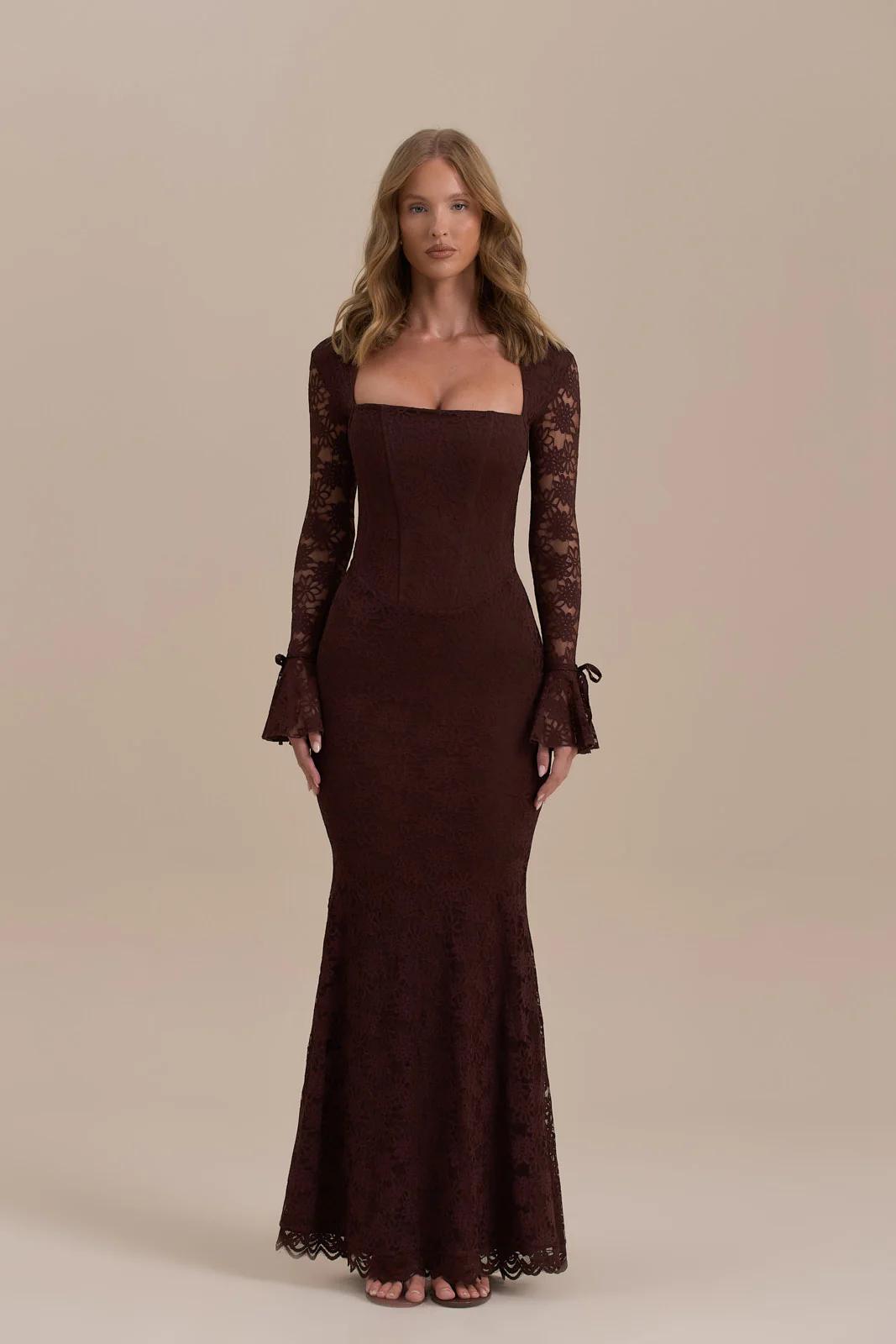 Abito lungo mermaid in pizzo Juliette