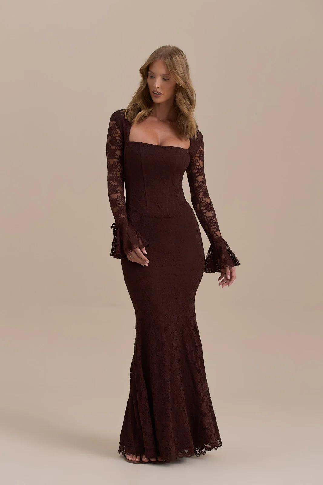 Abito lungo mermaid in pizzo Juliette