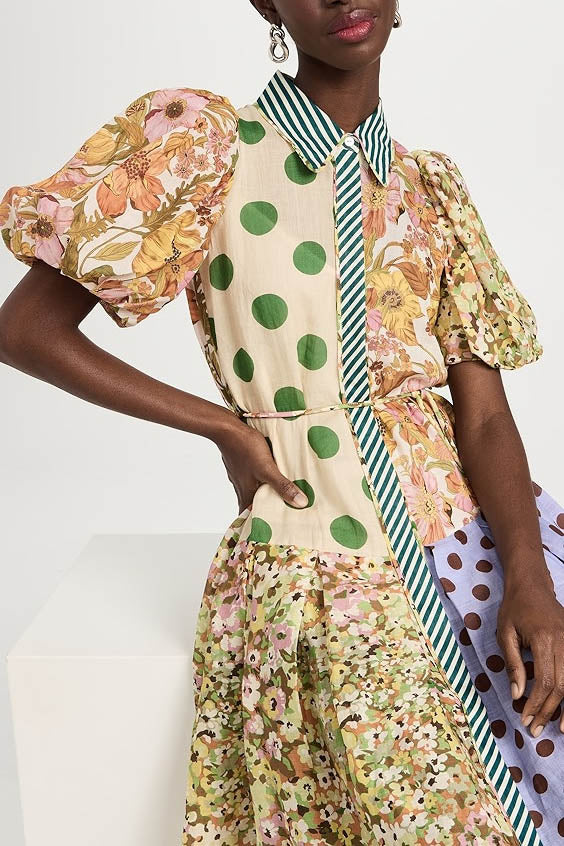 Vestito stampato a fusione Green Muse