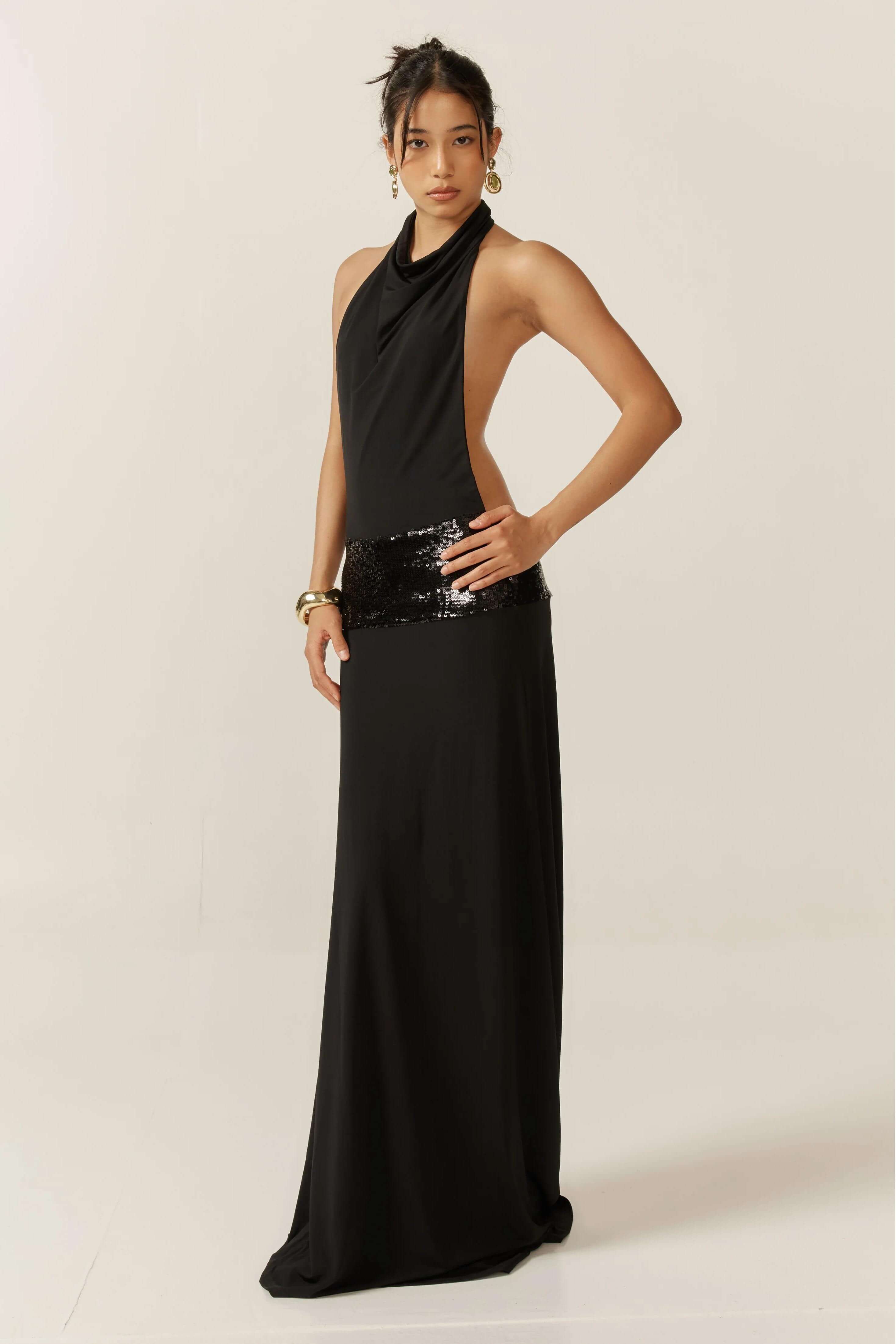 Abito lungo nero Adele Halter