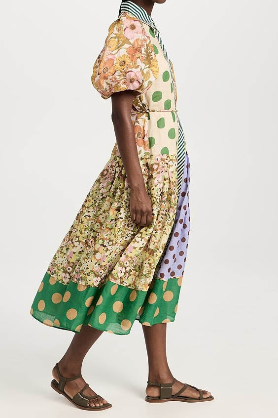 Vestito stampato a fusione Green Muse