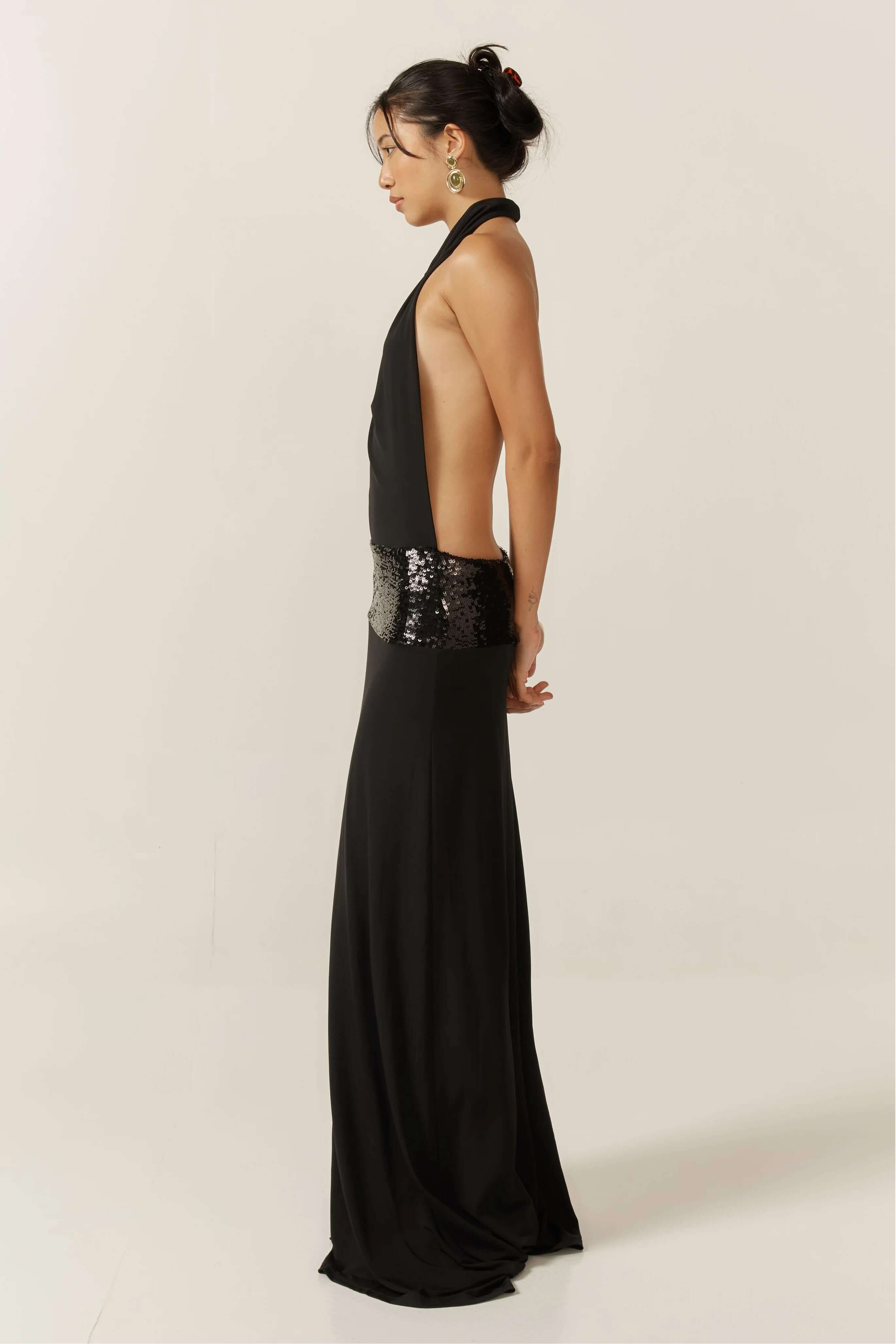 Abito lungo nero Adele Halter