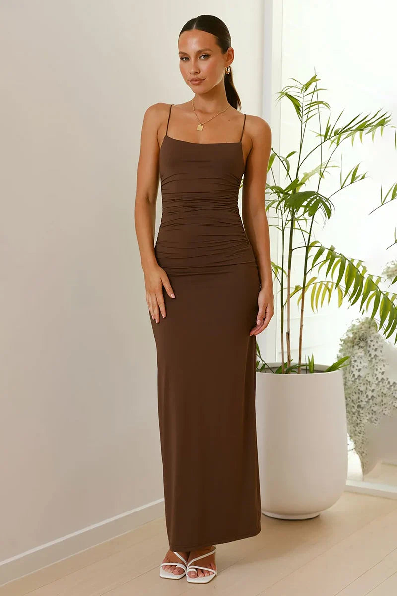 Vestito Maxi Solstizio d'Estate - Cioccolato