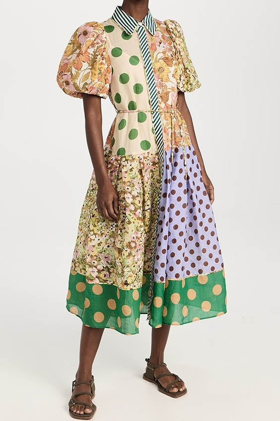 Vestito stampato a fusione Green Muse
