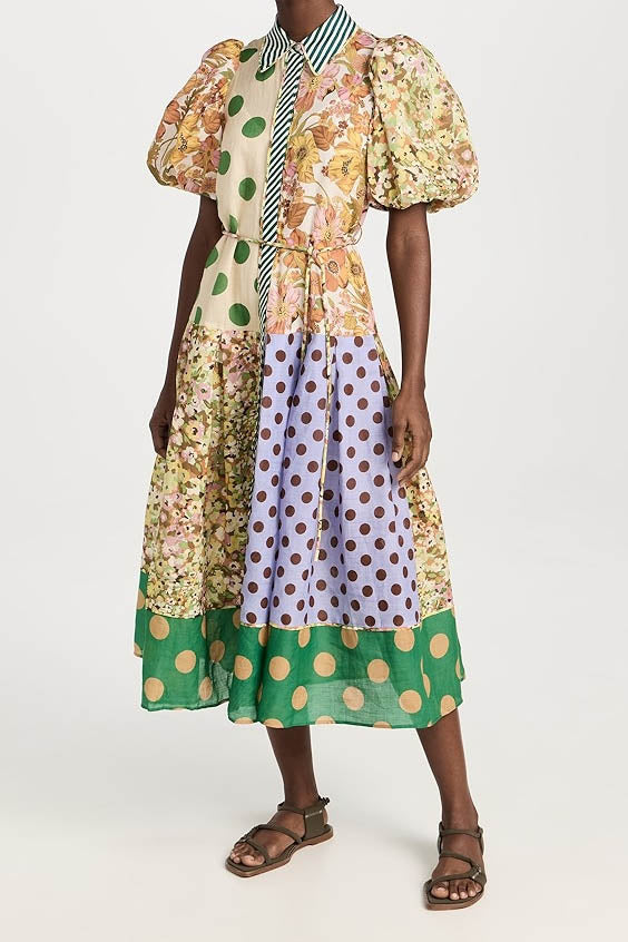 Vestito stampato a fusione Green Muse