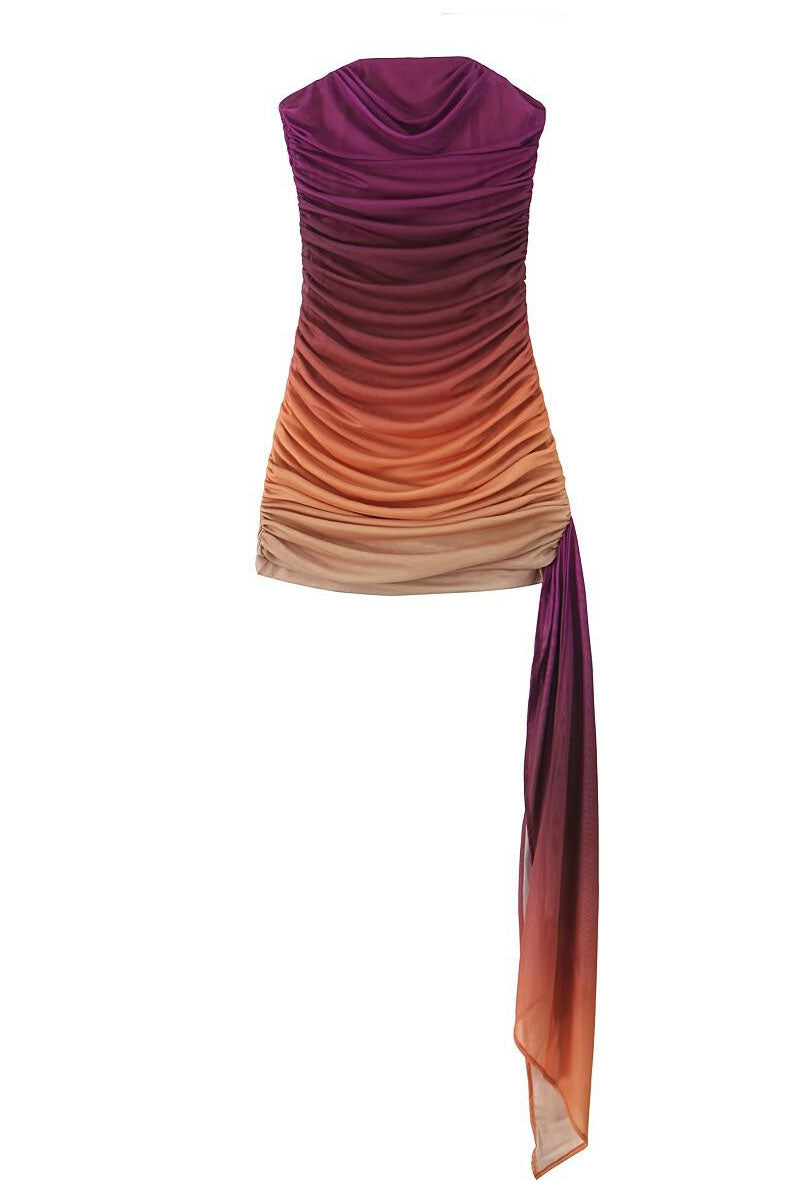 Vestito Tubino a Righe con Trama a Sogno Senza Spalline