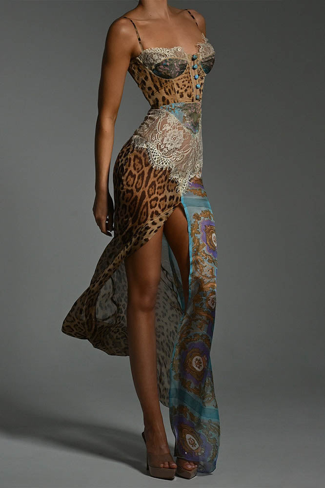 Sussurri della Natura – Maxidress con cintura in vita