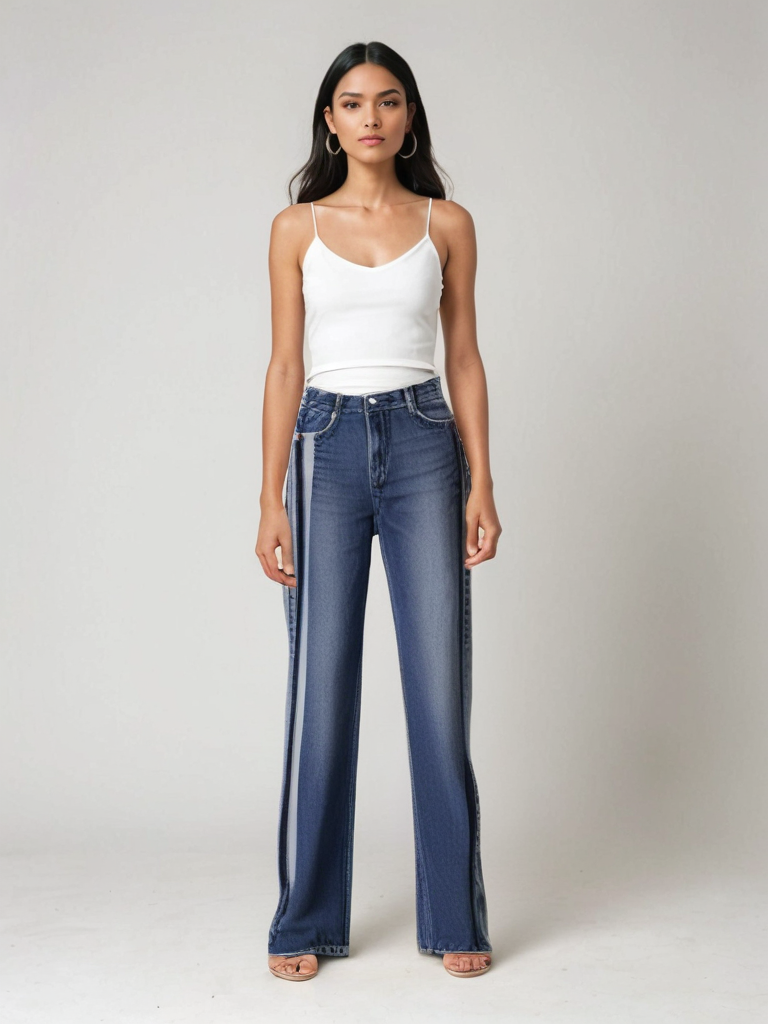 Jeans con Pannelli Largos