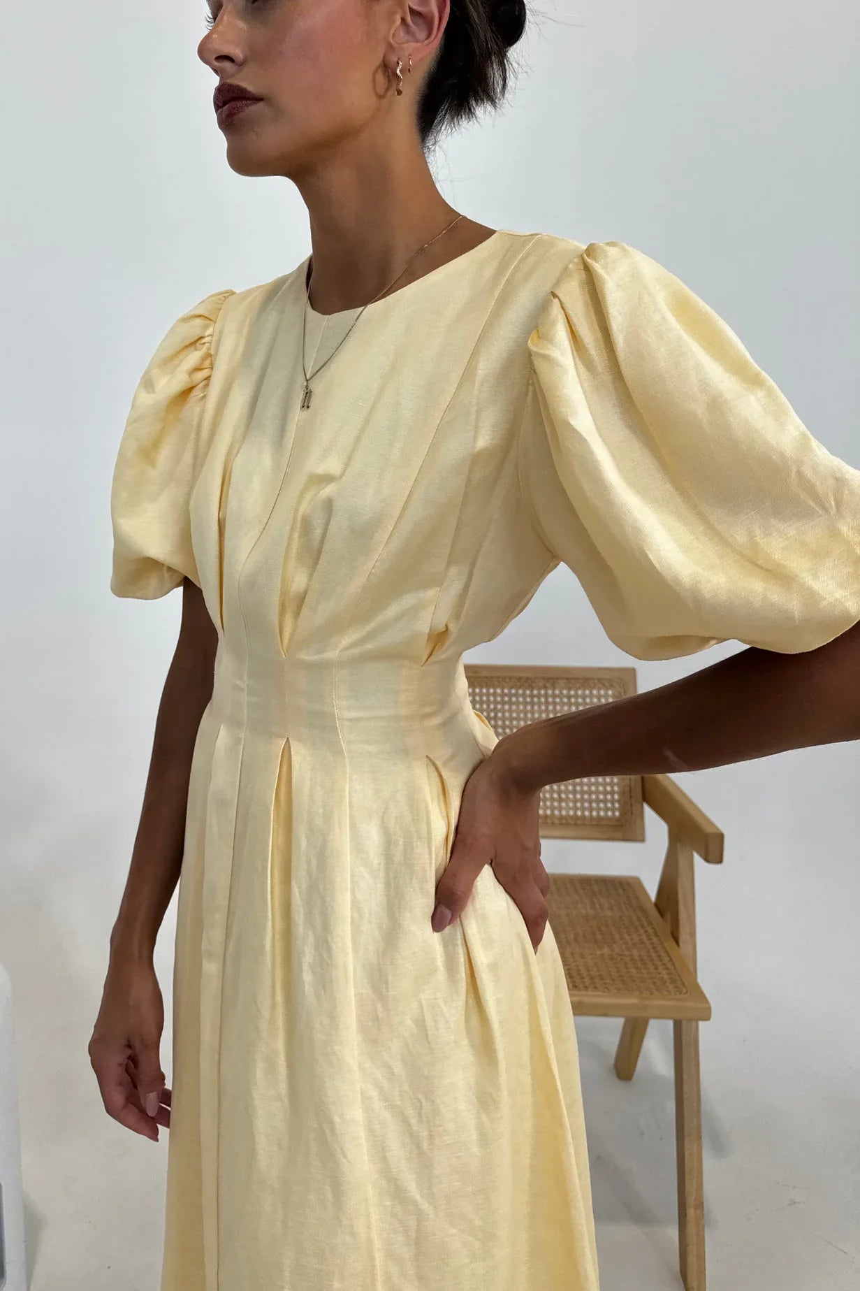 Vestito Maxi Air Giallo Burro