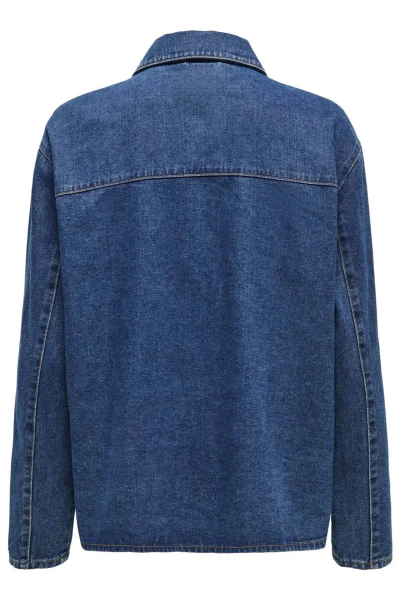 Cravatta Giacca di Jeans Blu Scuro