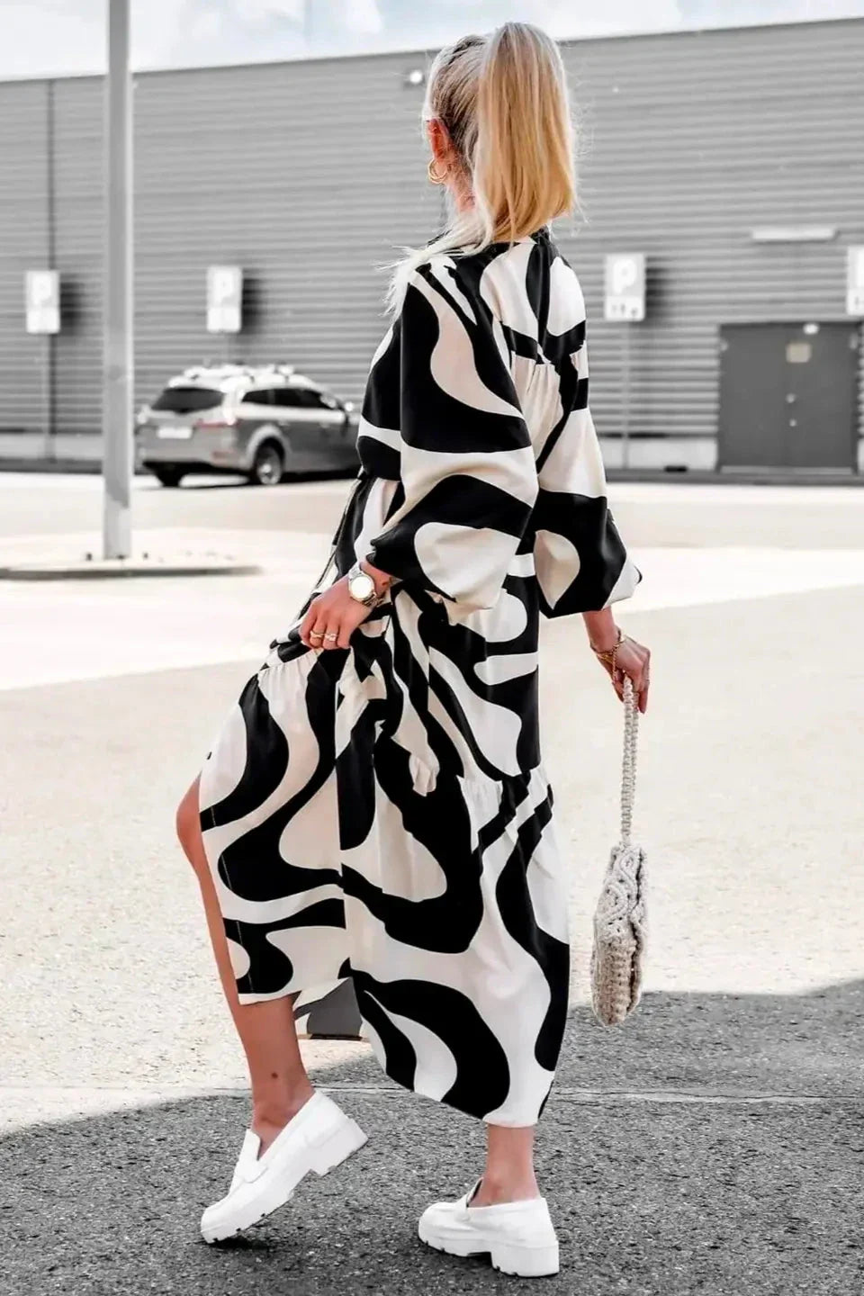 Vestito Maxi Stampato Elegante e Sfrontato