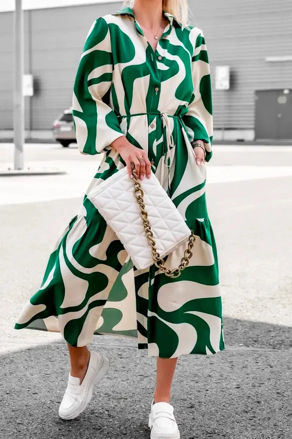 Vestito Maxi Stampato Elegante e Sfrontato