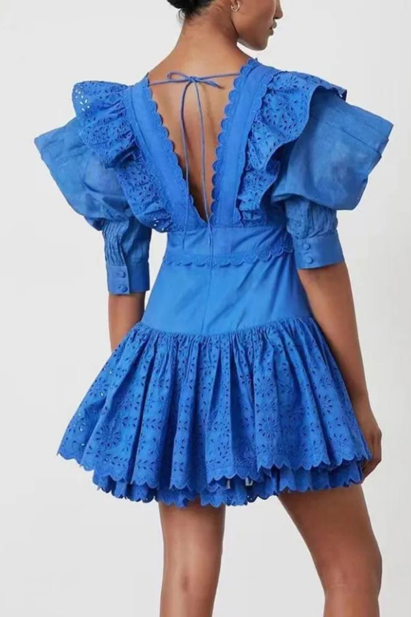 Vestito Mini senza spalline Éloïse con scollo a V profondo e schiena scoperta