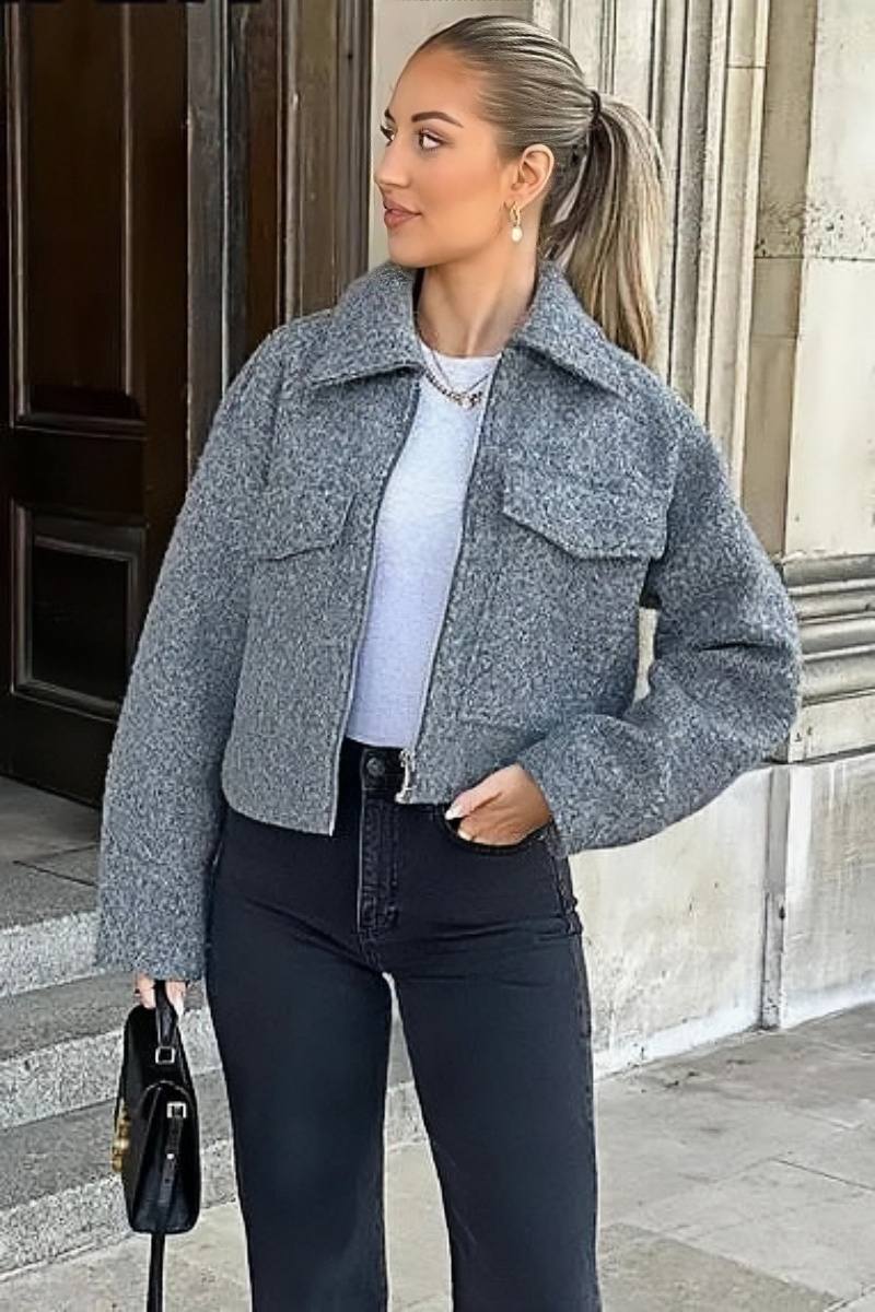 Giacca cropped - GRIGIA