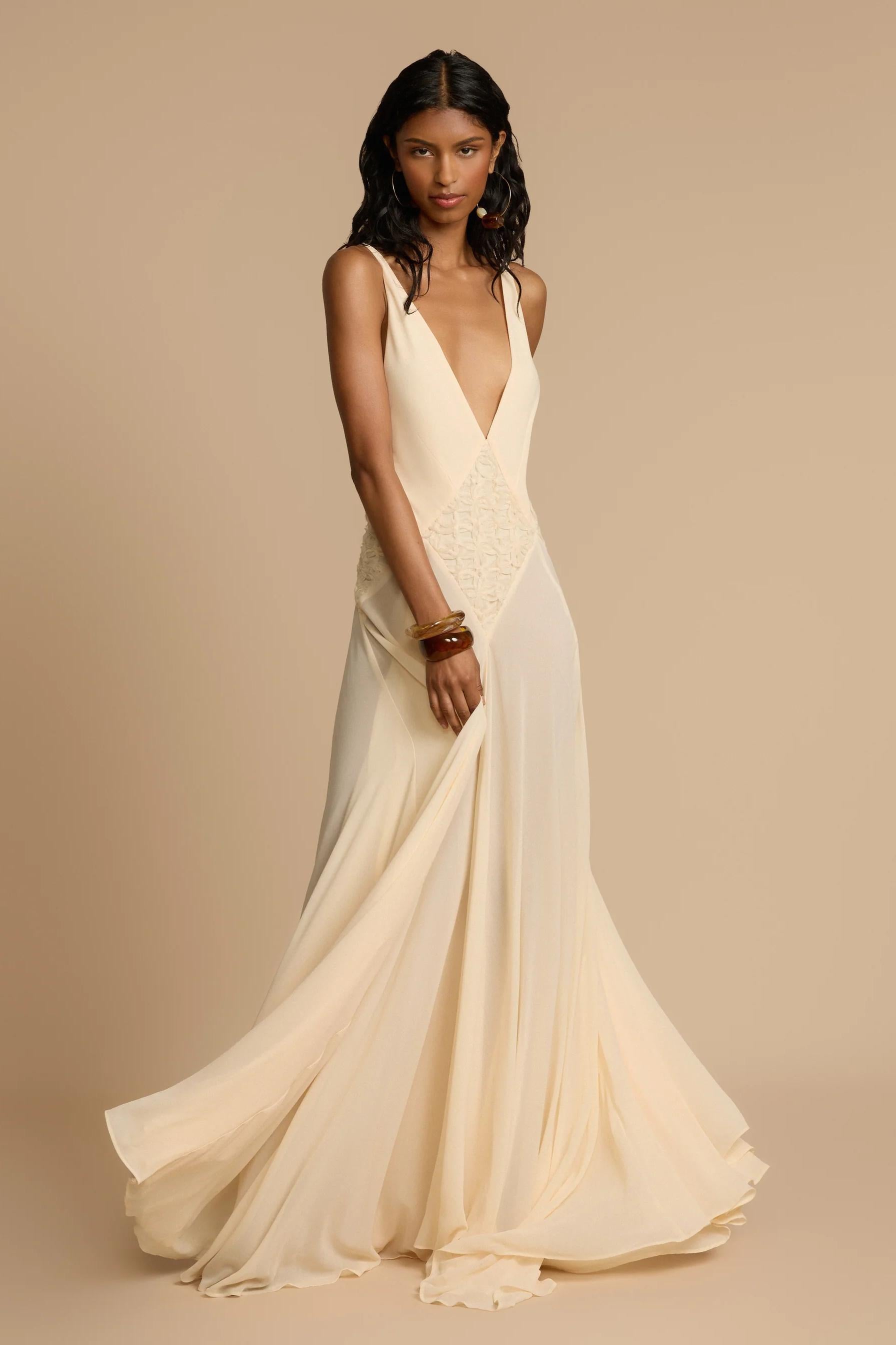 Vestito Maxi Lavinia a V scivolato