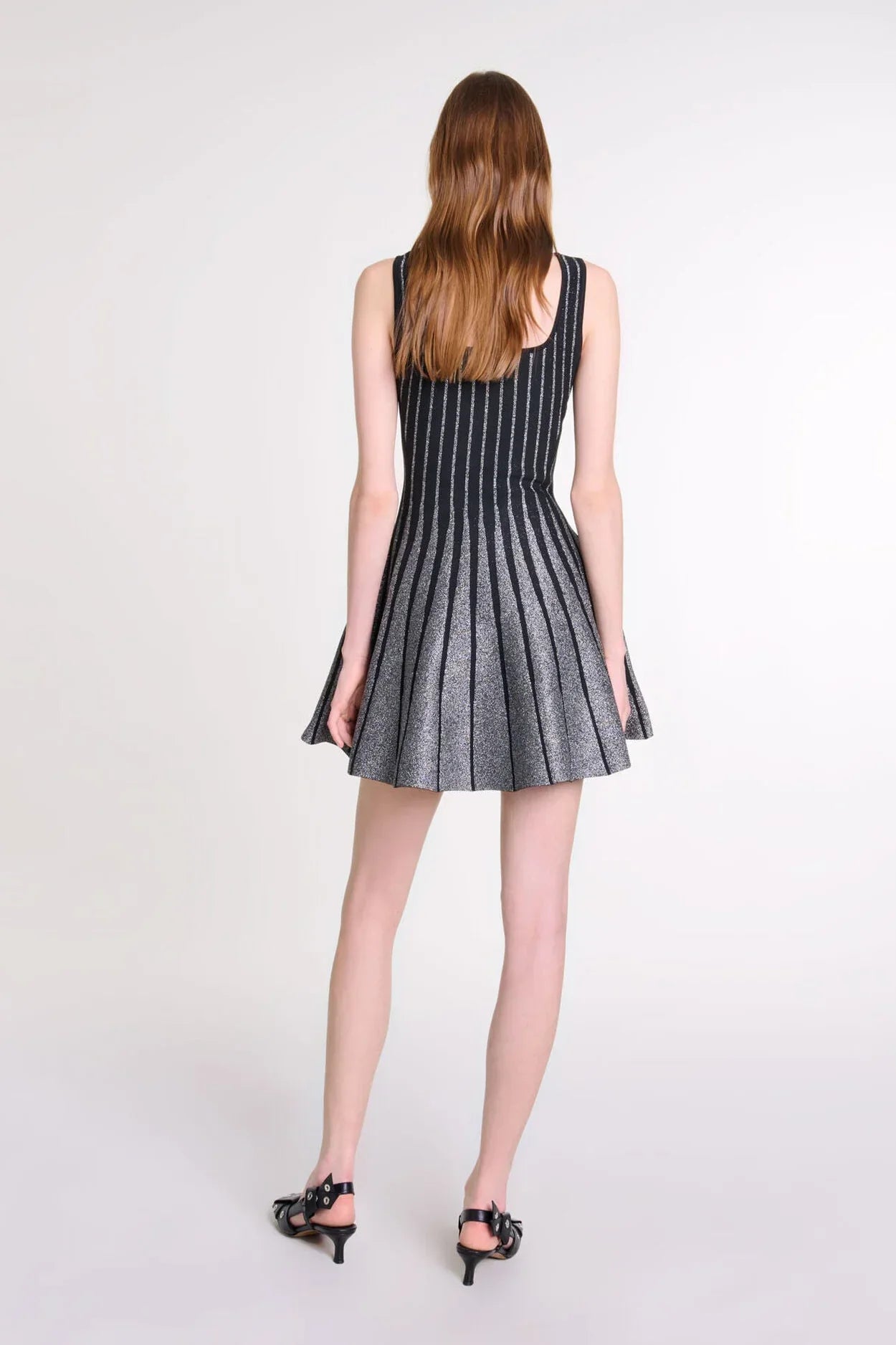 Vestito Mini a Maglia a Griglia
