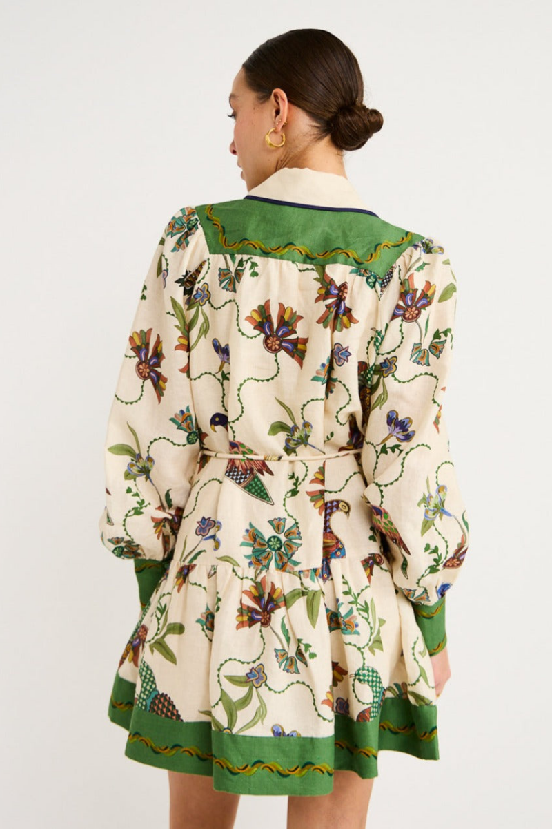 Vestito Mini Animale con Maniche a Palloncino Mauricette