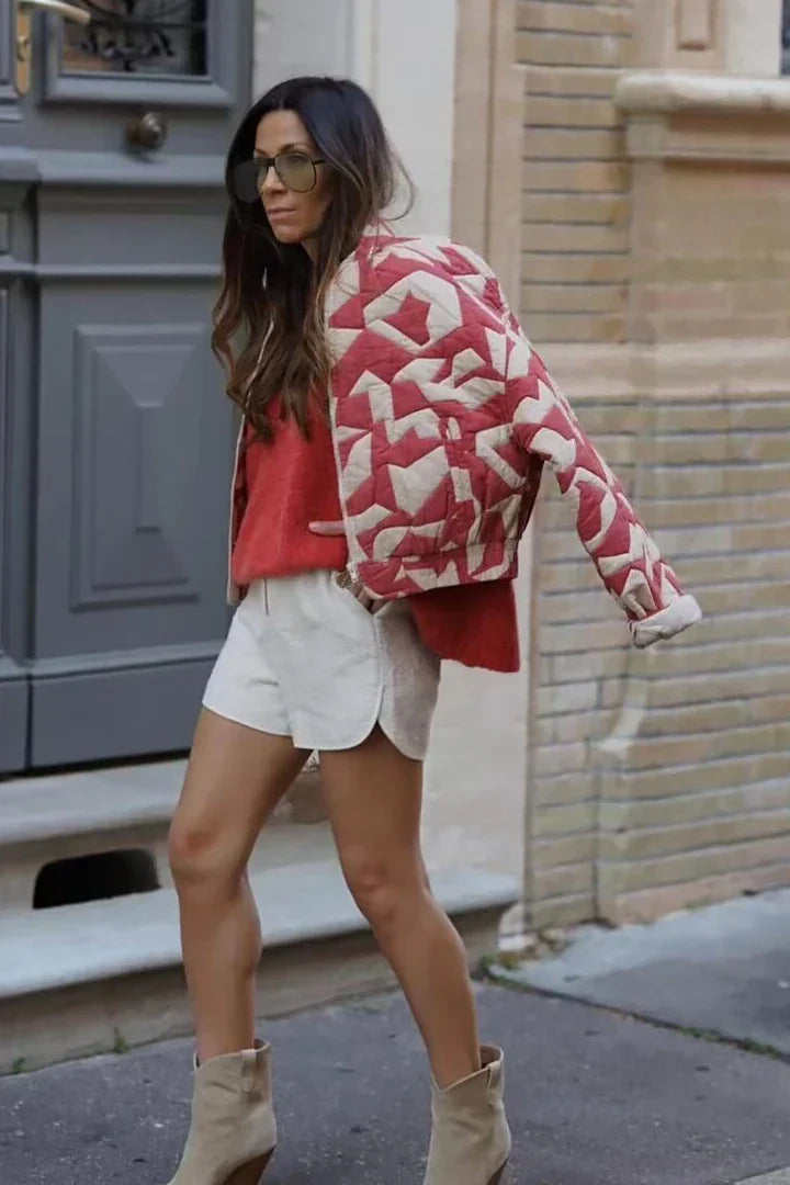 Giacca bomber cropped patchwork Pacino