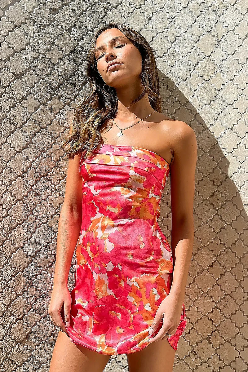 Vestito Mini Miya - Flora Rosa/Rossa