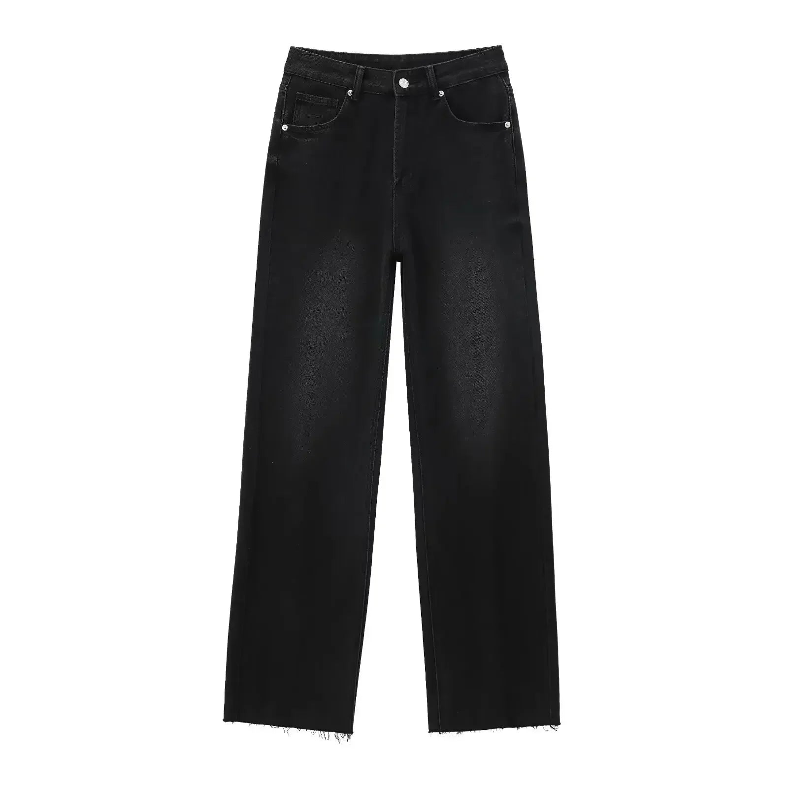 Jeans Eleganti Neri con Finitura Grezza