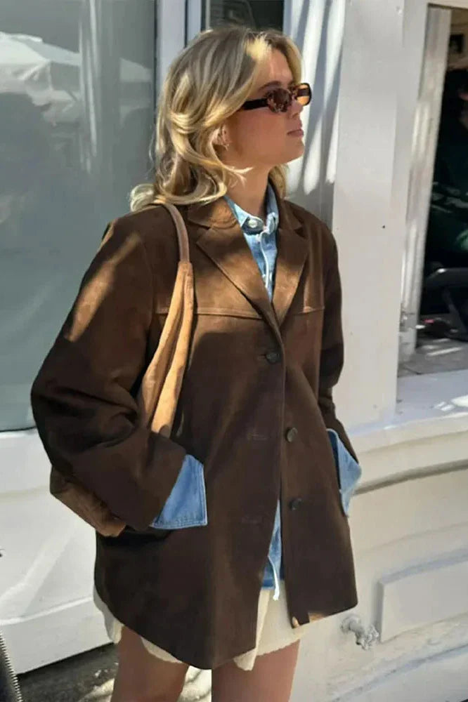 Blazer in Pelle scamosciata